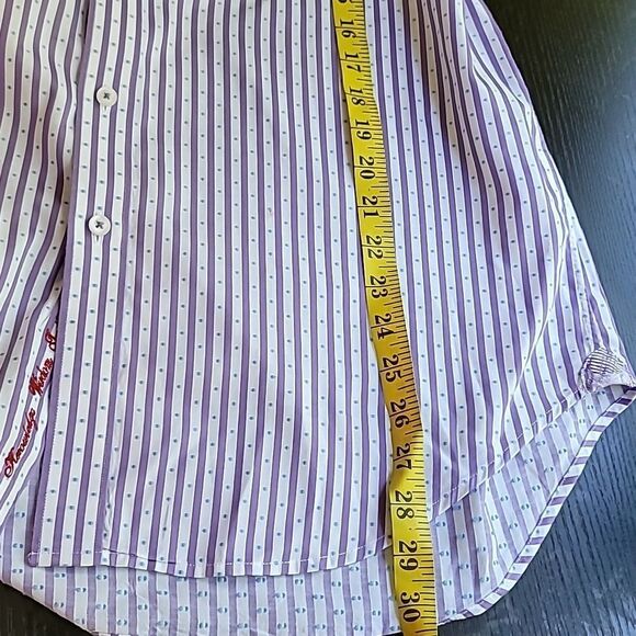 Robert Graham Purple and White Casual Button Down Shirt - Picture 10 of 11